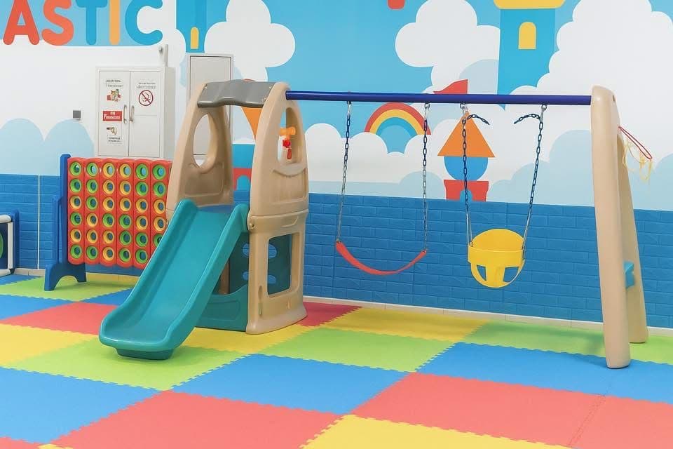 Colorful indoor playground and activity area for children
